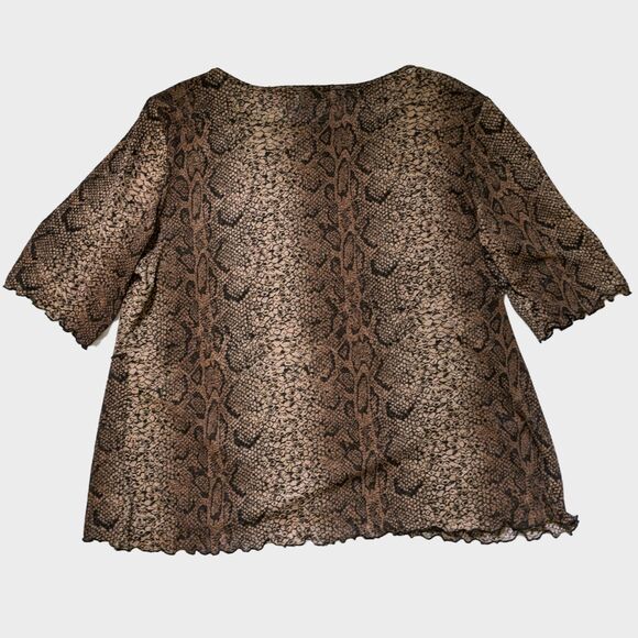 Vintage Piccalino Woman Skirt Set Womens L Snake Print Maxi Ruffles Mob Wife 90s - Picture 3 of 8